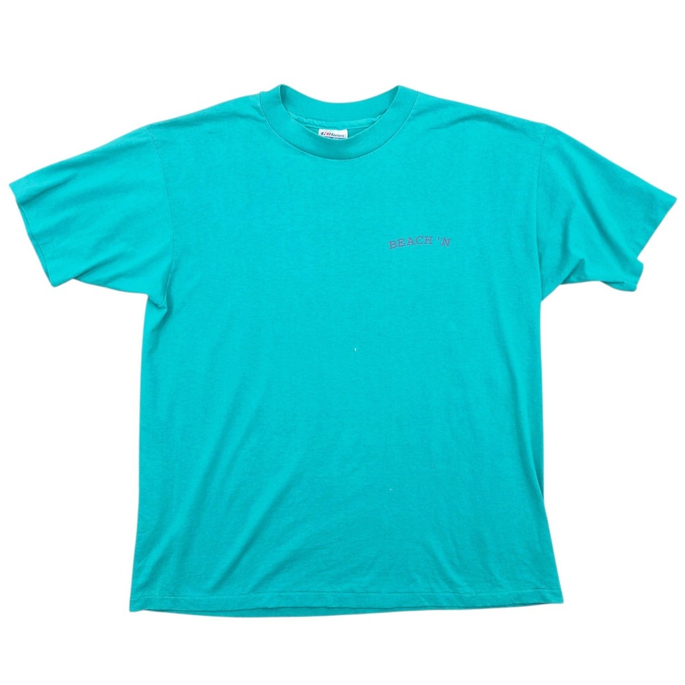 Vintage 90s Hanes Fifty-Fifty Lake Chelan Hang Gliding T-Shirt Teal XL Single